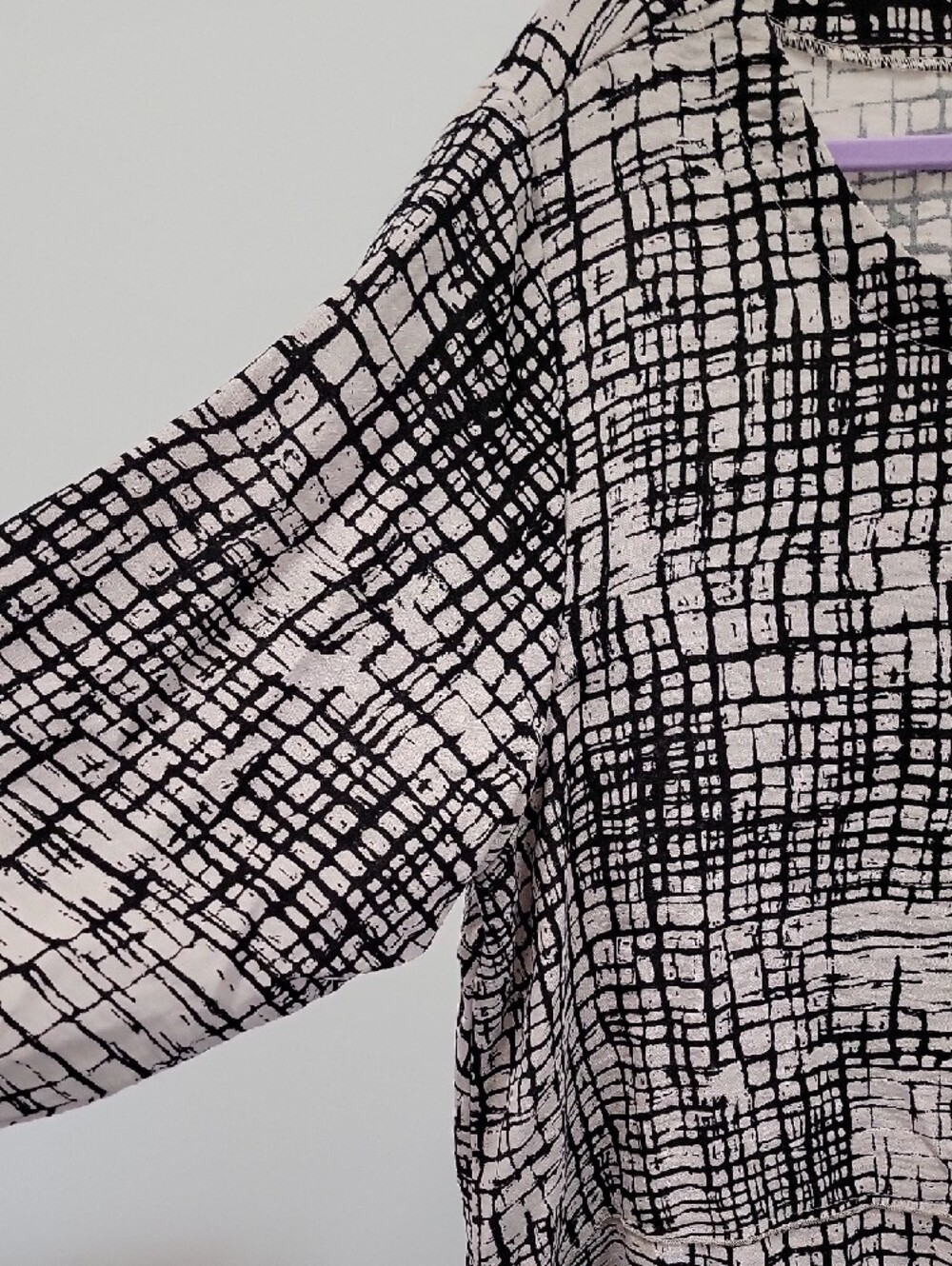 Habitat Black and Cream Grid-Pattern Tunic Top - Picture 5 of 7
